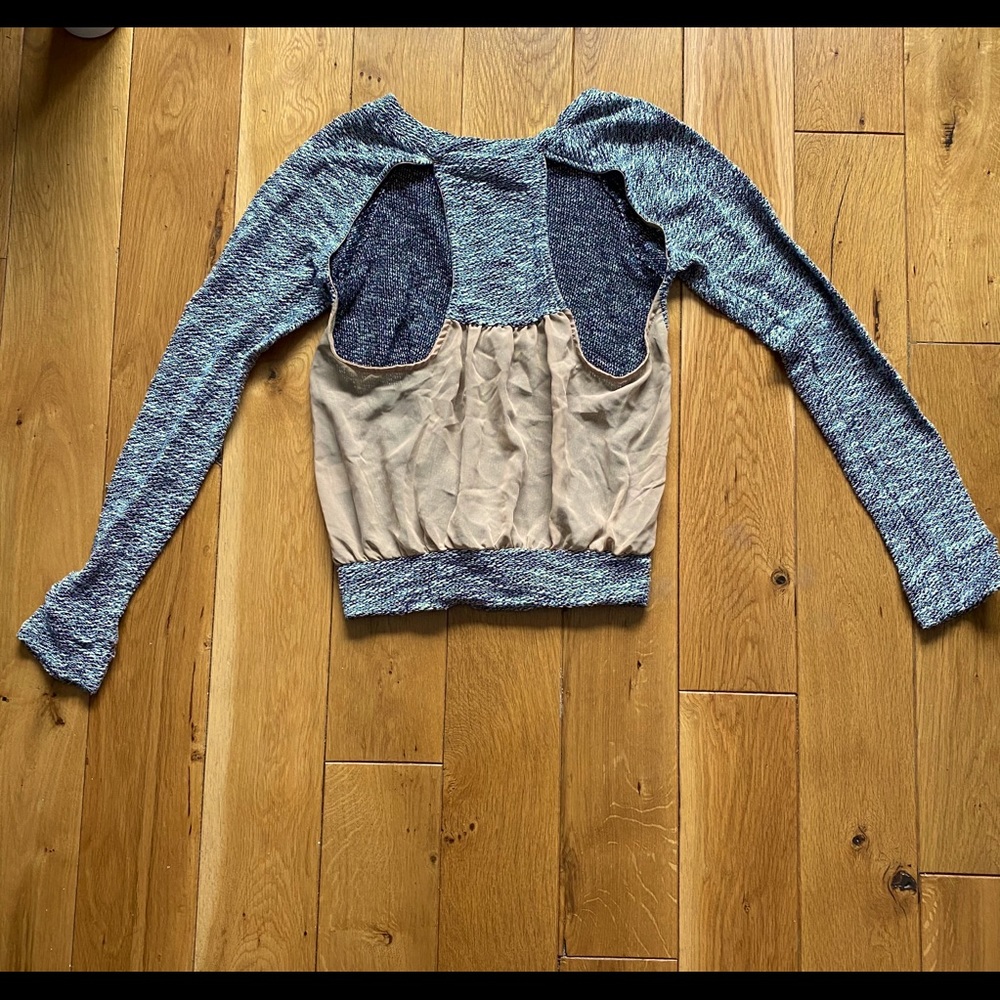 (Cutout back shown) Heather gray sweater